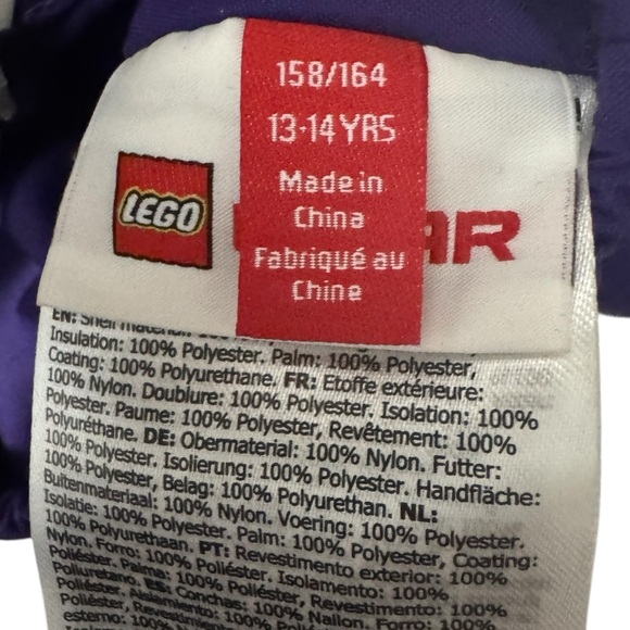 LEGO Wear Purple Waterproof Gloves Size 13/14 - Picture 4 of 4